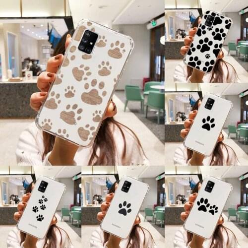 Cat Dog Paw Animal Phone Case Transparent For Samsung S A M J 21 20 50 30 60 5 7 51 71 90 11 10 J710 e p PLUS Prime 5G
