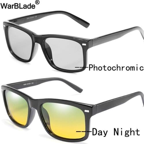 WarBLade New Polarized Photochromic Sunglasses Men Night Vision Sun glasses Day Night Goggles Anti-glare Driving Glasses Eyewear
