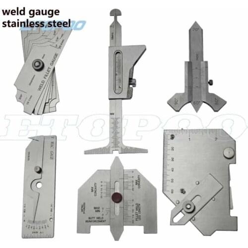 Welding Gauge Weld Inspection Gage Weld Seam Bead/Fillet/Crown Test Ulnar Ruler Degree Angle Measure tool HI-LO PipeFeeler Gauge