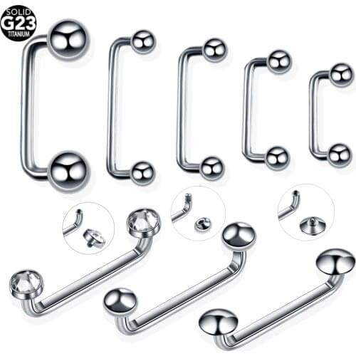 10Pcs/lot G23 Titanium Surfacel Barbell 14G 16G Mirco Dermal Piercings Crystal Dermal Anchor Piercings Body Jewelry Piercings