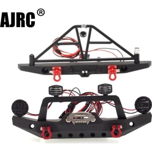 TRX-4 Metal Front Bumper with Led Light for 1/10 RC Crawler Car Traxxas TRX4 D90 D110 Defender Axial SCX10 90046 Upgrade Parts