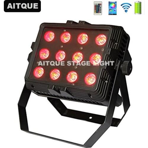12pcs Outdoor wall led uplight 12x18w battery wall washer rgbwa uv dmx wallwasher IP65 led city color light