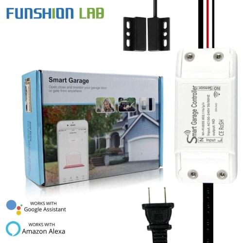WiFi Smart Garage Door Controller Smart Life APP Remote Open Close Monitor Compatible With Alexa Echo Google Home No Hub Require