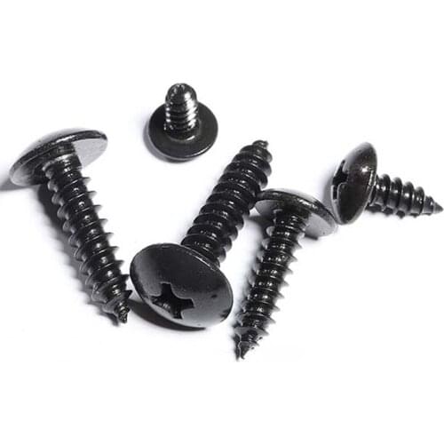 10/50pcs Black 304 Stainless Steel Cross Phillips Large Round Truss Head Self Tapping Wood Screw M2.2 M2.9 M3.5 M3.9 M4.2 M4.8