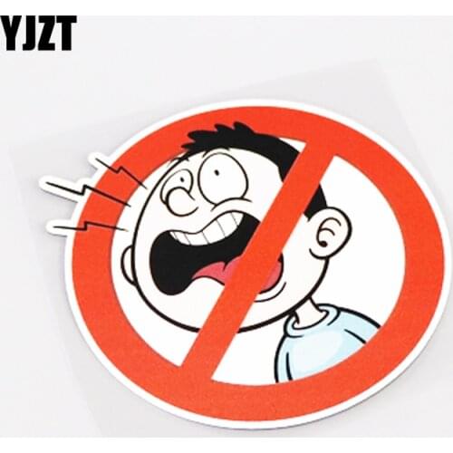 YJZT 11.6CM*11.6CM Cartoon Quiet Please Waterproof Car Sticker Decal PVC 13-0733