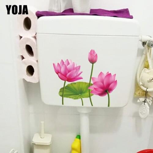 YOJA 24.2×21.2CM Beautiful Lotus Home Living Room Wall Stickers Creative Toilet WC Decoration T1-2937