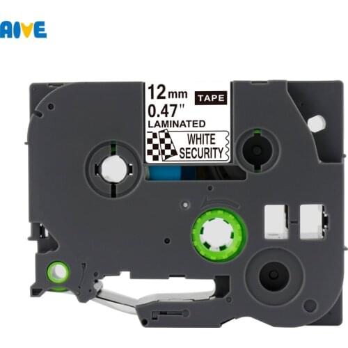 Aive Security tape laminated TZe-SE3 Label Tape Compatible Brother P-touch 12mm Printers PT-E500W PT-E100B PTH100 PTD210 White