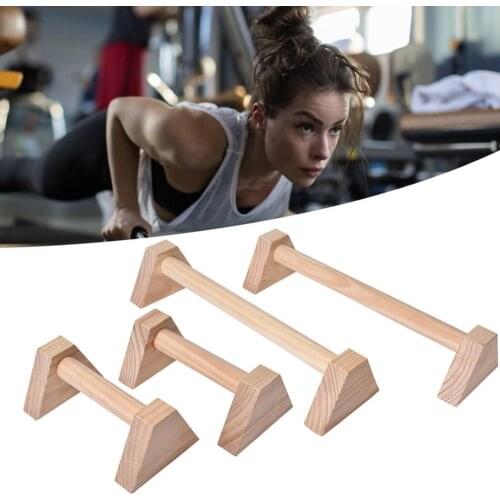 1Pair Fitness Push-Up Stands Bars Gym Training Chest H Shaped Rack Wooden Handstand Parallel Bar Double Rod