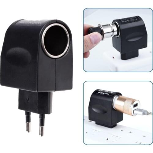 1 Pcs Car Cigarette Lighter Power Socket 220V AC To DC 12V EU Car Car Cigarette Lighter Power Adapter Converter Household Auto