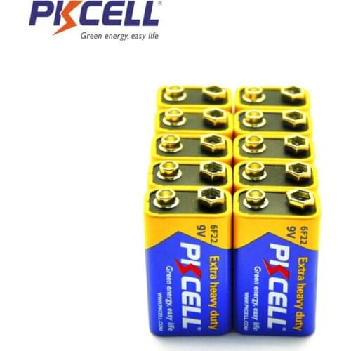 10Pcs 9V 6F22 Battery For RC Helicopter Model Microphone Toy Heavy Duty Batteries 240min Duration 26.5x17.5 x48.5mm Diameter