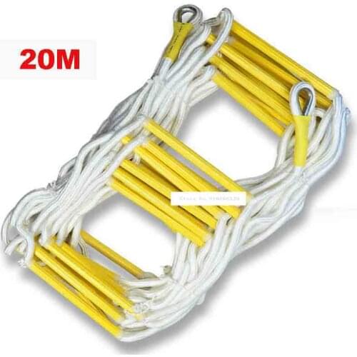 20M Rescue Rope Ladder 4-5th Floor Escape Ladder Emergency Work Safety Response Fire Rescue Rock Climbing Anti-skid Soft Ladder