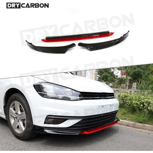 3PCS/Set ABS Front Lip Spoiler For VW Volkswagen Golf 75 MK7.5 Standard 2018 2019 Not For GTI Head Bumper Chin Shovel Guard