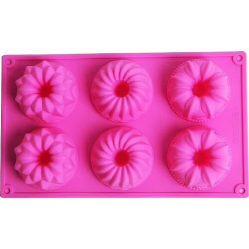 6 Cavity Donut Pan Silicone Cake Mold Donut Baking Mould Tray Pan Bakeware Mould Silicone Cake Mold Decorating Tools