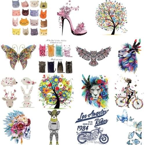 Iron On Appliques Girl Riding Bike Patches Heat Transfer Stickers DIY Printing