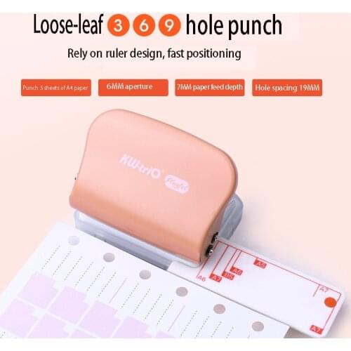Fromthenon Paper Punch for A7 A6 A5 B5 Spiral Notebook 3/6/9 Holes Planner DIY Loose-leaf Puncher Manual Scrapbooking Tools