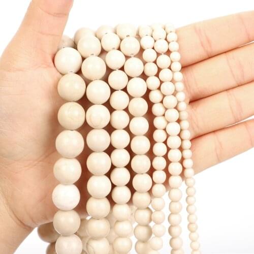 Natural Stone Beads Ancient Fossils Stone Loose Beads for Jewelry Making Needlework DIY Bracelet Strand 4-12 MM