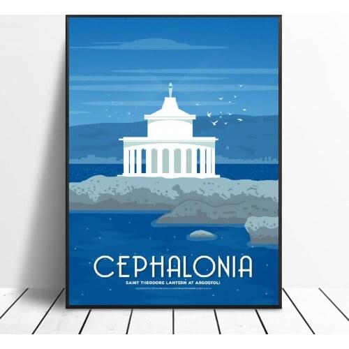 Cephalonia Argostoli Canvas Travel Poster Prints Home Wall Art Decor Painting