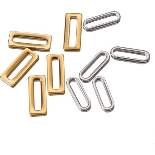20Pcs/lot Gold Stainless Steel Earring Findings Rectangle Charms Connectors for Bracelet Necklace Earrings DIY Making Material