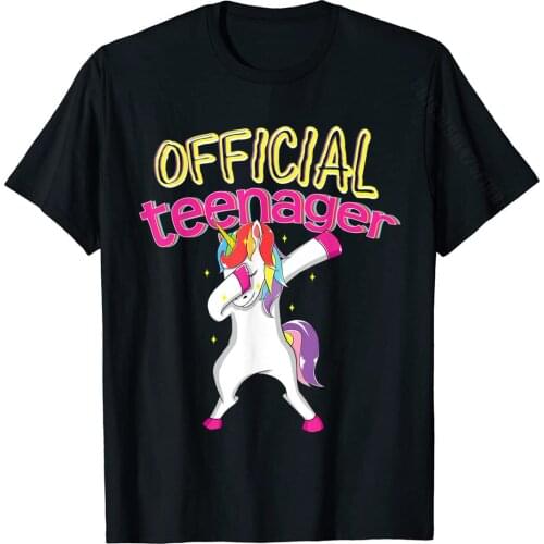 Funny 13th Birthday Official Teenager Dabbing Unicorn Gift T-Shirt Birthday Cotton Boy T Shirt 3D Printed Classic Tshirts