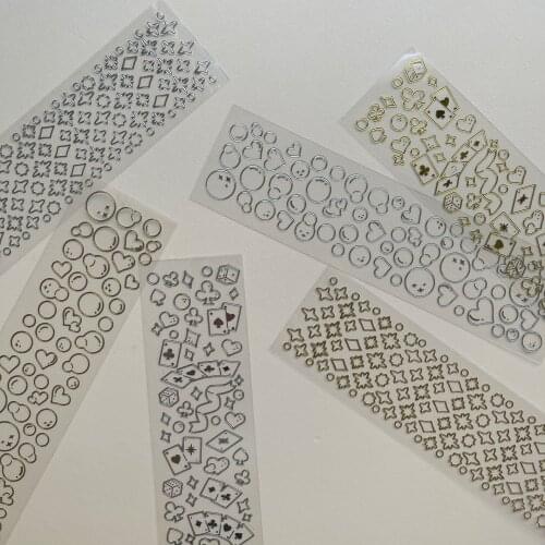 Ins same paragraph hot stamping hot silver five-pointed star poker card DIY decorative stickers