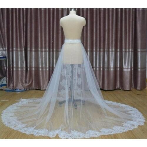 Lace skirt with train, removable skirt Tulle over skirt removable train for wedding dress, maxi lace skirt wedding accessories