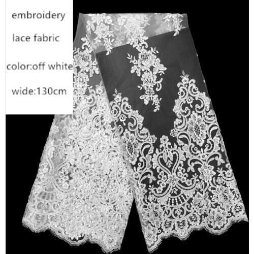 Plovime Jia lace white wedding dress evening dress bilateral wave positioning car bone line sequins full of embroidery fabric