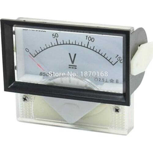 Lab Rectangle Plastic Panel Gauge Voltmeter Voltage Meter DC150V 85C17