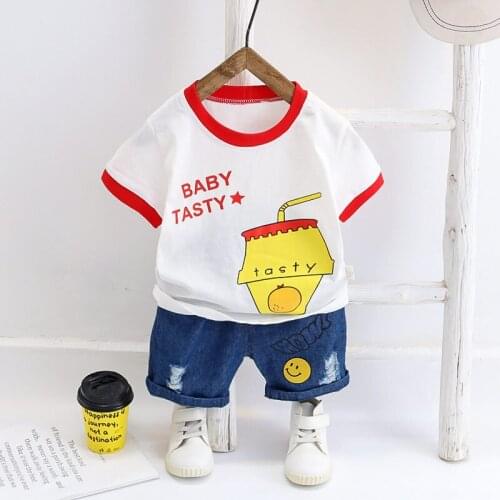 Summer Children Cotton Clothes Baby Boys Girls Print Cartoon T Shirts Shorts 2Pcs/sets Infant Kids SET Fashion Toddler 0-5 YEARS