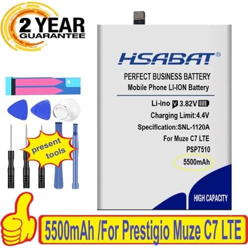 Top Brand 100% New 5500mAh PSP7510 DUO Battery for Prestigio Muze C7 LTE PSP7510DUO Batteries + free tools