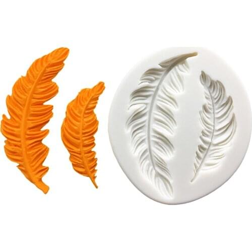 Wholesale 10 pcs/lot Feather Silicone Sugarcraft Mold Chocolate Cupcake Baking Fondant Cake Decorating Tools