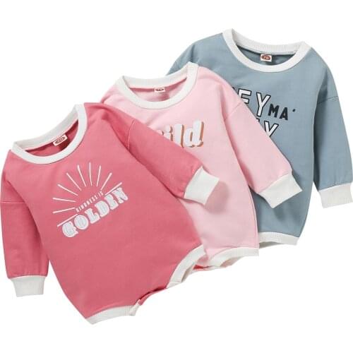 Citgeett Autumn Baby Girls Boys Casual Bodysuit Letters Printed Pattern Long Sleeve Casual Spring Clothes