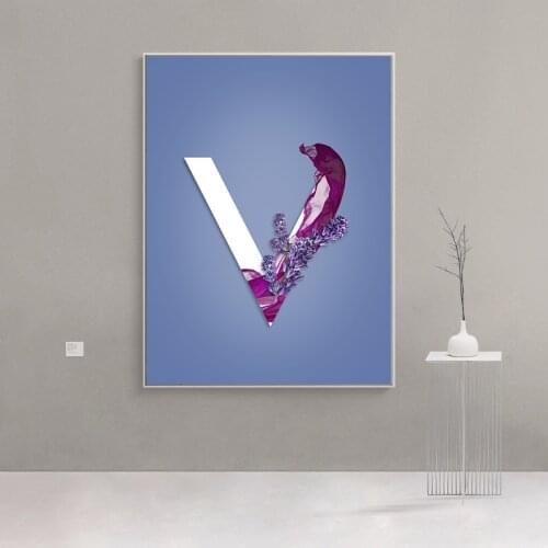 Custom Personalized Name Poster Floral Landscape Fruit Letter Canvas Print Nursery Wall Picture Painting Kids Bedroom Decoration