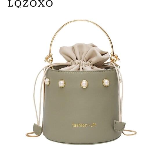 Bos Design Embroidery Thread Pearl Beaded Mini PU Leather Crossbody Bags for Women 2021 Trend Female Trending Shoulder Handbags