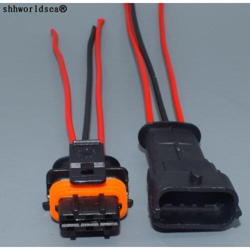 Shhworldsea 3 Pin 3.5mm Female Male Fuel Pressure Wire Connector Electrical Connector Sealed Diesel Injection Plug 1928404074