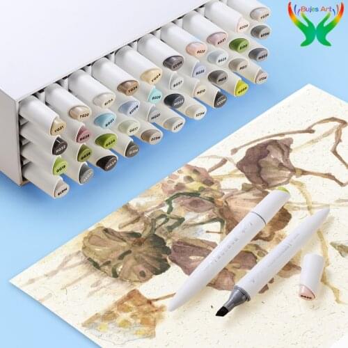 Sta Oil alcohol double head marker 40/80/120/160 color Red Gray Yellow Gray blue Gray green color set professional art supplies