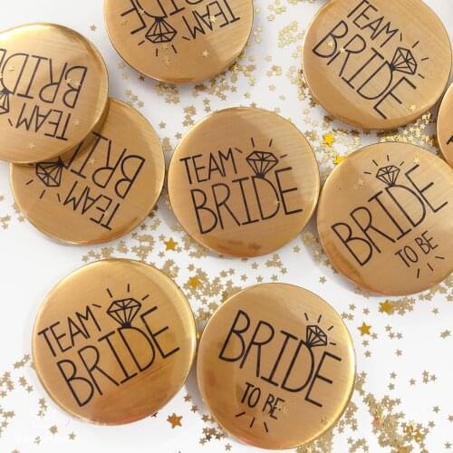 Bride To Be Golden Black Diamond Badge Hen Party Bridesmaid Decoration Bachelor Party Team Bride Badge Wedding Supplies TW01