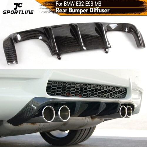 Carbon Fiber / FRP Black Car Rear Bumper Guard Lip Diffuser Spoiler for BMW 3 Series E92 E93 M3 Only 2007 - 2013