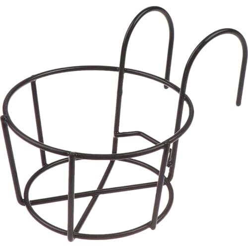 Outdoor Hanging Plant Iron Racks Succulent Fence Balcony Round Flower Pot Garden Supplies Hanging Basket Planter White Black