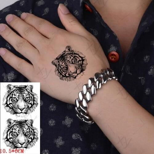 Waterproof Temporary Tattoo Sticker Tiger Head Bear Snake Scorpion Fake Tattoos Flash Tatoo Arm Chest Body Art for Women Men