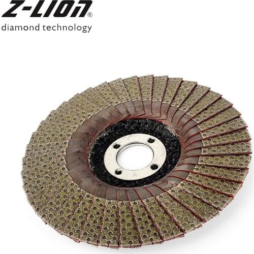Z-LEAP 4" Diamond Polishing Grinding Wheel Flap Disc 100mm 1 Piece Angle Grinder Sanding Disc Stone Metal Plastic Abrasive Tool