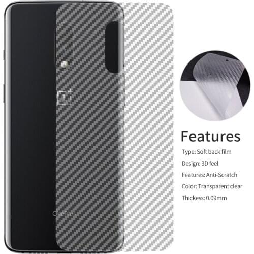 5pcs/lot For OnePlus 7 pro Carbon Fiber Film Soft Back Screen Protector Sticker Protective Clear Film for One plus 7 Pro