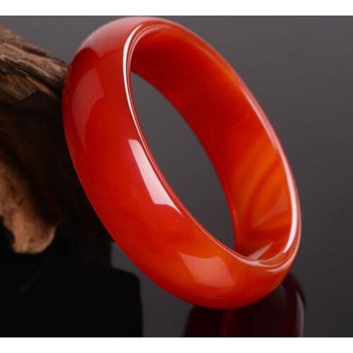 Womens Genuine Pure Natural Red Agate Jade Bracelet Womens Red Chalcedony Jade Bracelet Birthday Jewelry