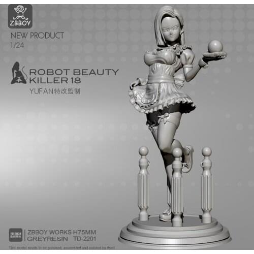 1/24(75mm) Resin Figure Kits Artificial maid resin model self-assembled TD-2201