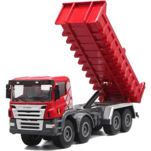 1:50 metal alloy model engineering vehicle dump truck model children early education sound and light back toy children birthday