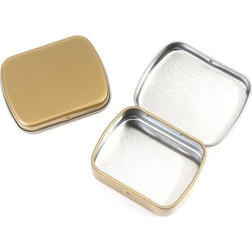 1Pc Small Survival Kit Tin Small Empty Metal Tin Silver Black Gold Flip Storage Box Case Organizer For Money Coin Candy Key