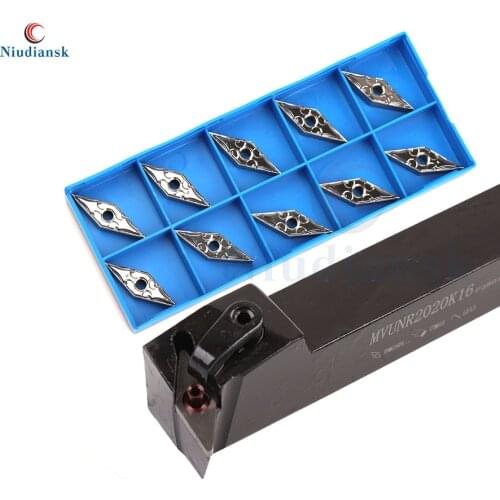 10pcs VNMG1604 Outer Circle Carbide Insert 1pc MVUNR2020K16 External Turning Tool Arbor MVUNR2525M16 Holder MVUNL CNC Lathe Tool