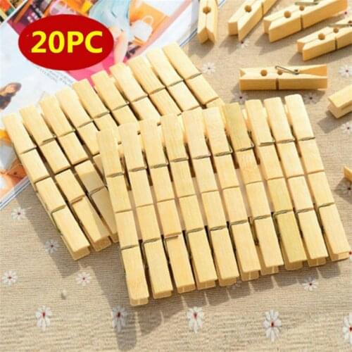 20Pcs Bamboo Clip Windproof Clip Large Drying Clip Clothes Clip Clothes Clip Small Clip for Drying Socks Portable Clothespin