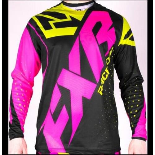 2022 2022 FXR MTB MotoCross Jersey MX Off-Road Motorcycle Racing Long Sleeve T-shirt for Moto GP Racing Wear Black Jersey