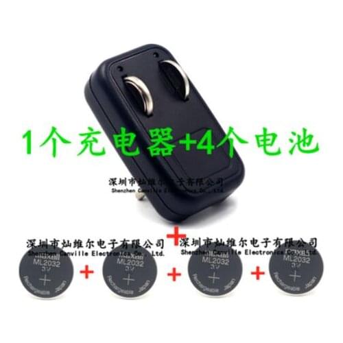 4PCS/LOT New Original ML2032 3V Rechargeable lithium battery button cell button batteries (ML2032)+1pcs ML2032 charger