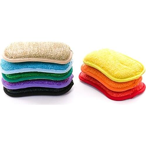 5/10PCS Magic Scrub Sponges Double Sided Dish Cleaning Remove Oil Non Stick Pot Reusable Microfiber Kitchen Wash Pot Tools